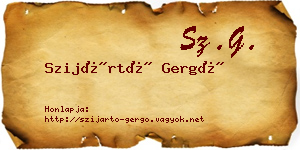 Szijártó Gergő névjegykártya